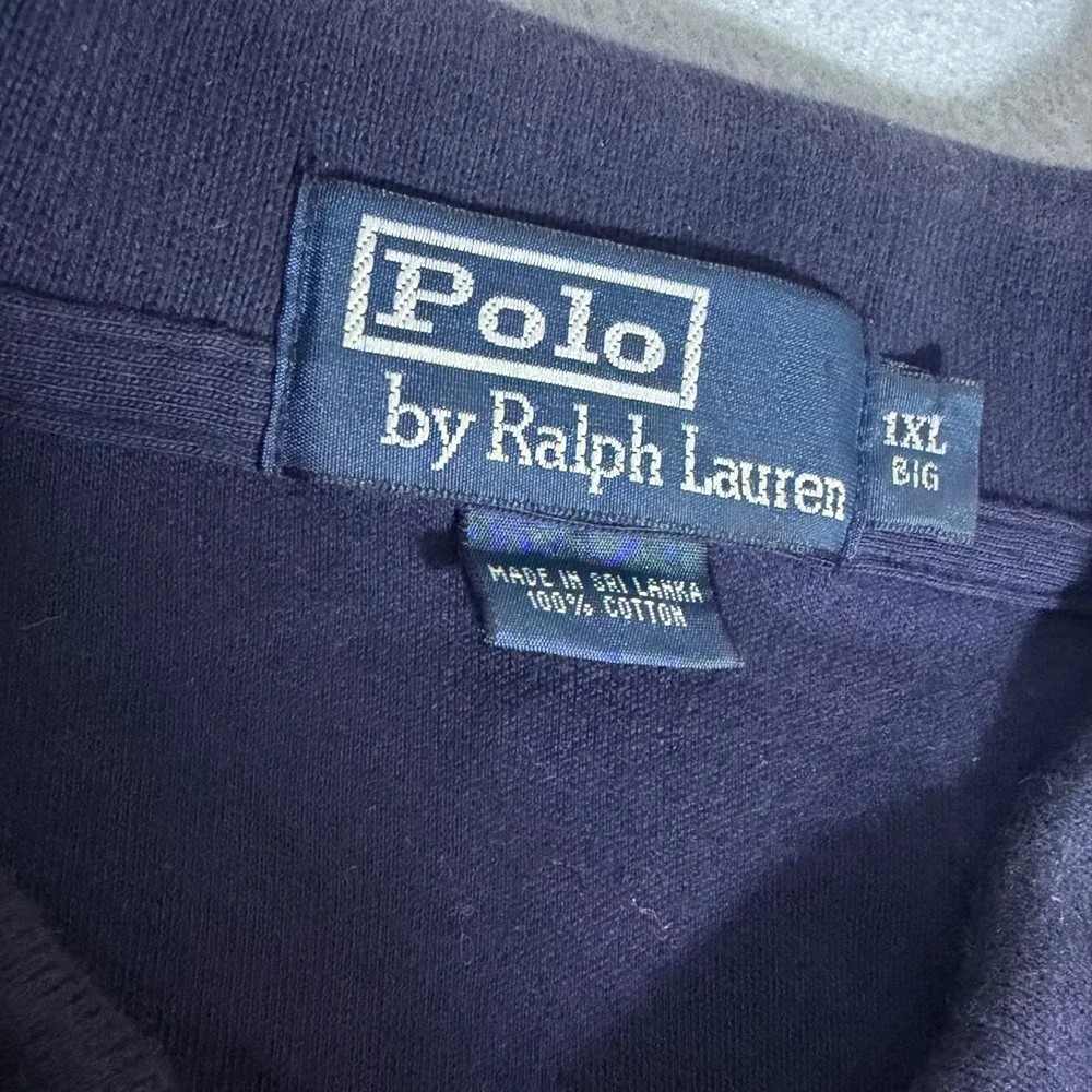 Polo Ralph Lauren Mens 1XL Big Navy Blue Short Sleeve Cotton Polo Shirt Red Pony